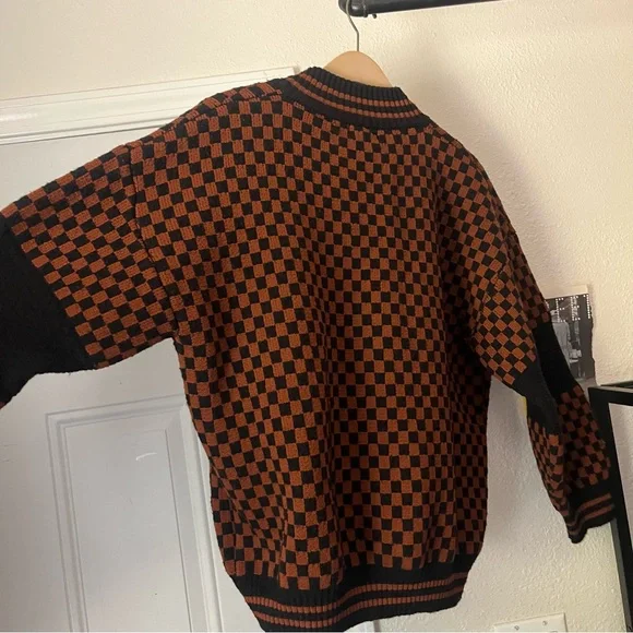 Dressed in LALA Brown Checkered Cardigan - Picture 6 of 8